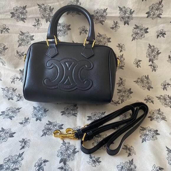 Celine Signature Pattern Women's Handbag, Small, Black - Picture 1 of 9